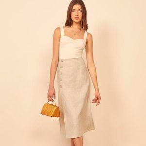 Reformation - Mott Skirt - Size 4 - Oatmeal